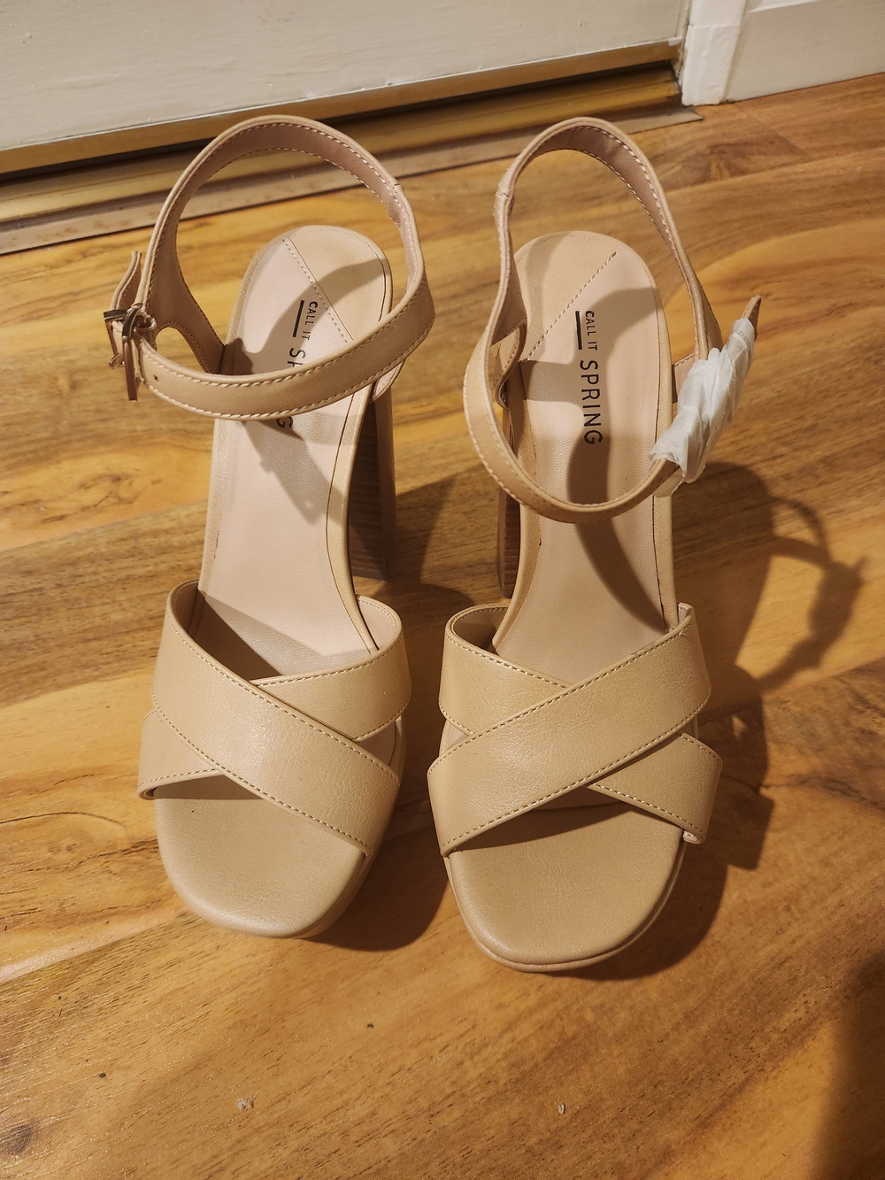 Call It Spring Nude Thorerien Block Heels